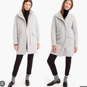 J.Crew Cocoon Coat In Italian Stadium-cloth Wool Blend Women size 4